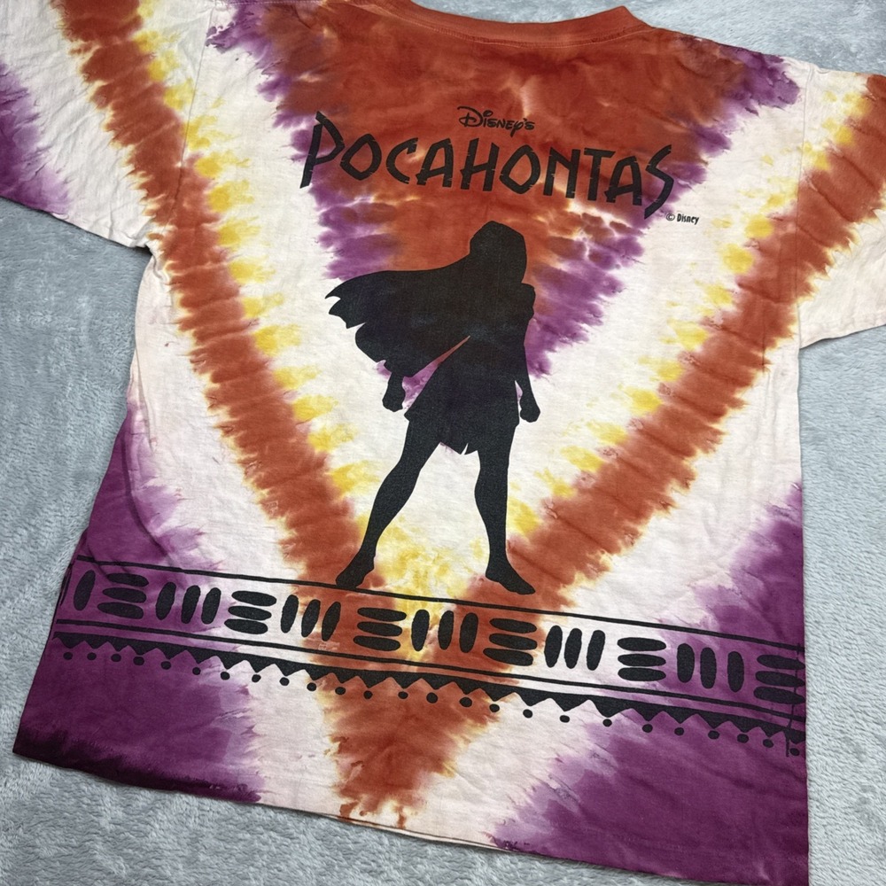 Vintage Pocahontas Shirt XL Tie-Dye 90s The Disney Store USA - Picture 12 of 13